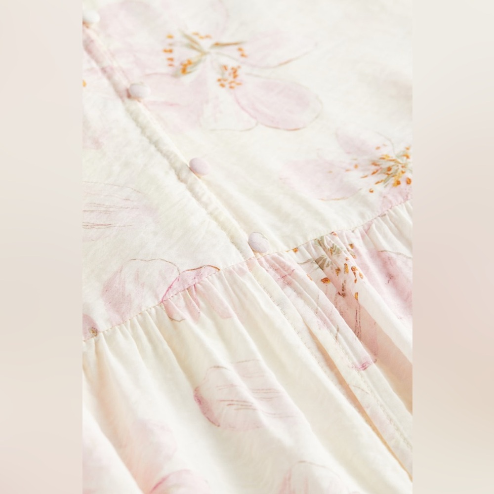 H&M maxi TIE-BELT floral summer DRESS WITH BUTTONS size small NWT - Picture 13 of 14